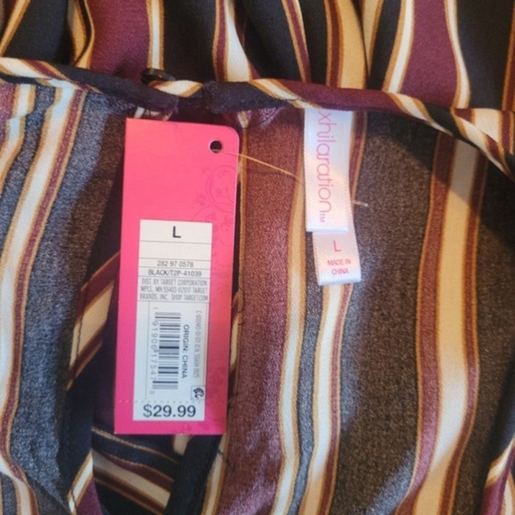 Xhilaration White/Black/Maroon Striped Wide Leg Jumpsuit - Picture 11 of 12